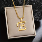 Crystal Accent Initial Necklace in Gold Tone