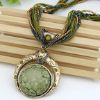 Marble-Look Stone Pendant Bohemian Necklace