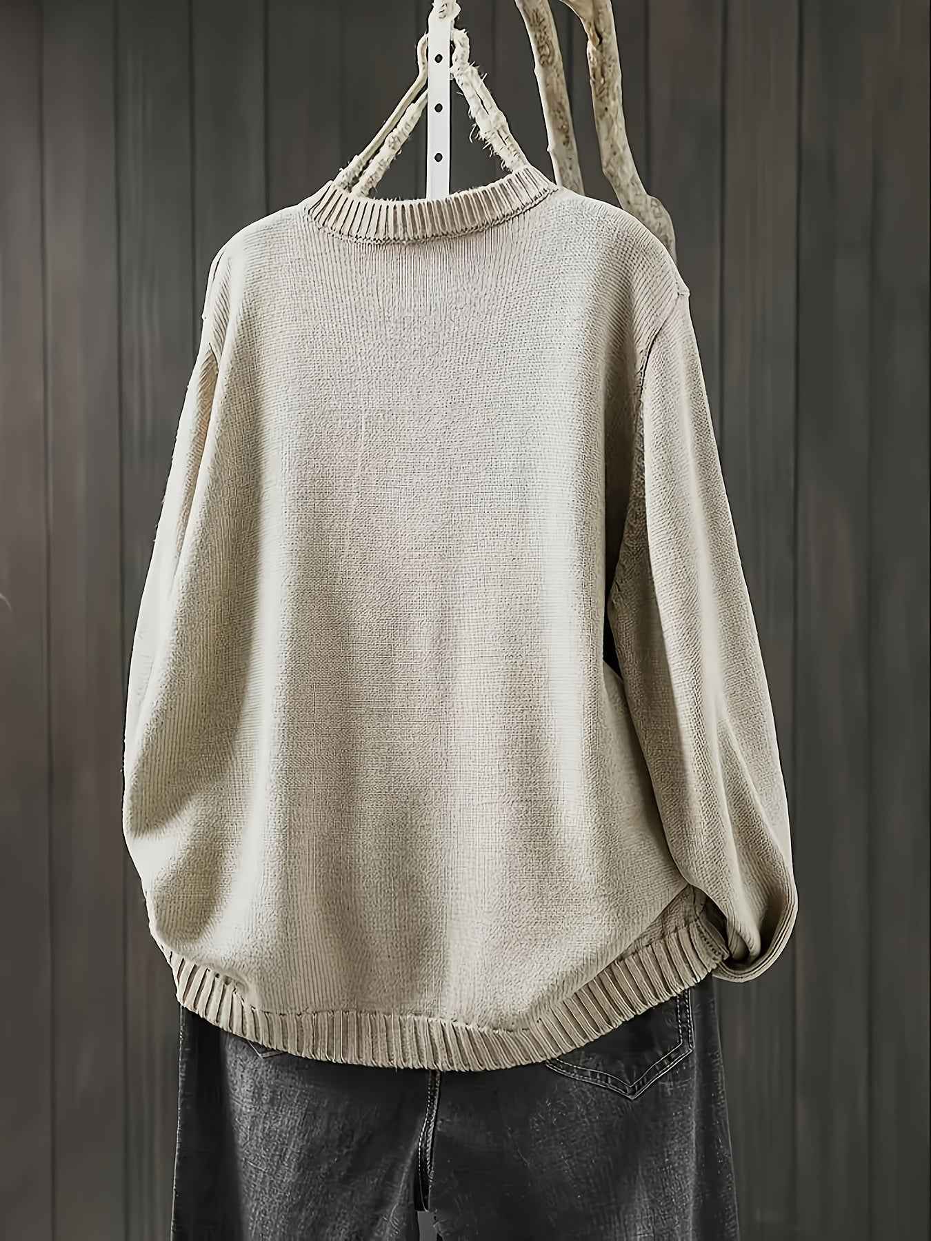 Everyday Knit Cardigan with Relaxed Shape and Long Sleeves