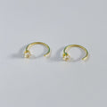 C-Shaped Inlaid Zirconia Minimalist Earrings