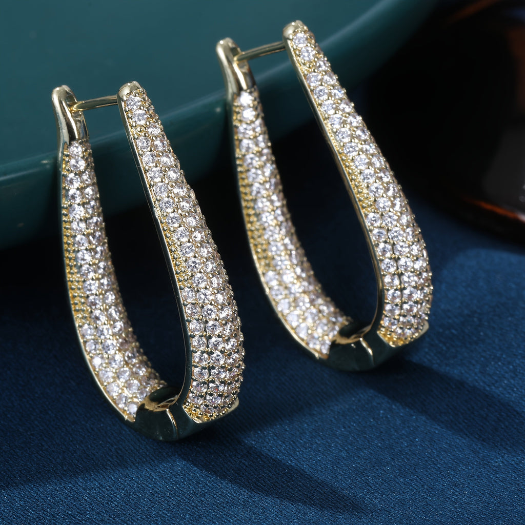 Cubic Synthetic Zirconia Hoop Earrings in Six Styles