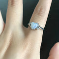 Moonstone Ring in Silver and Blue