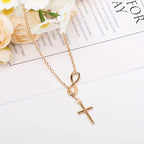 Simple Infinity Cross Short Necklace