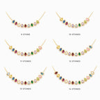Druppelketting met geboortestenen van het gezin