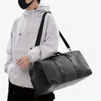 Men's Compact Urban Shoulder Bag with Leaf Pattern