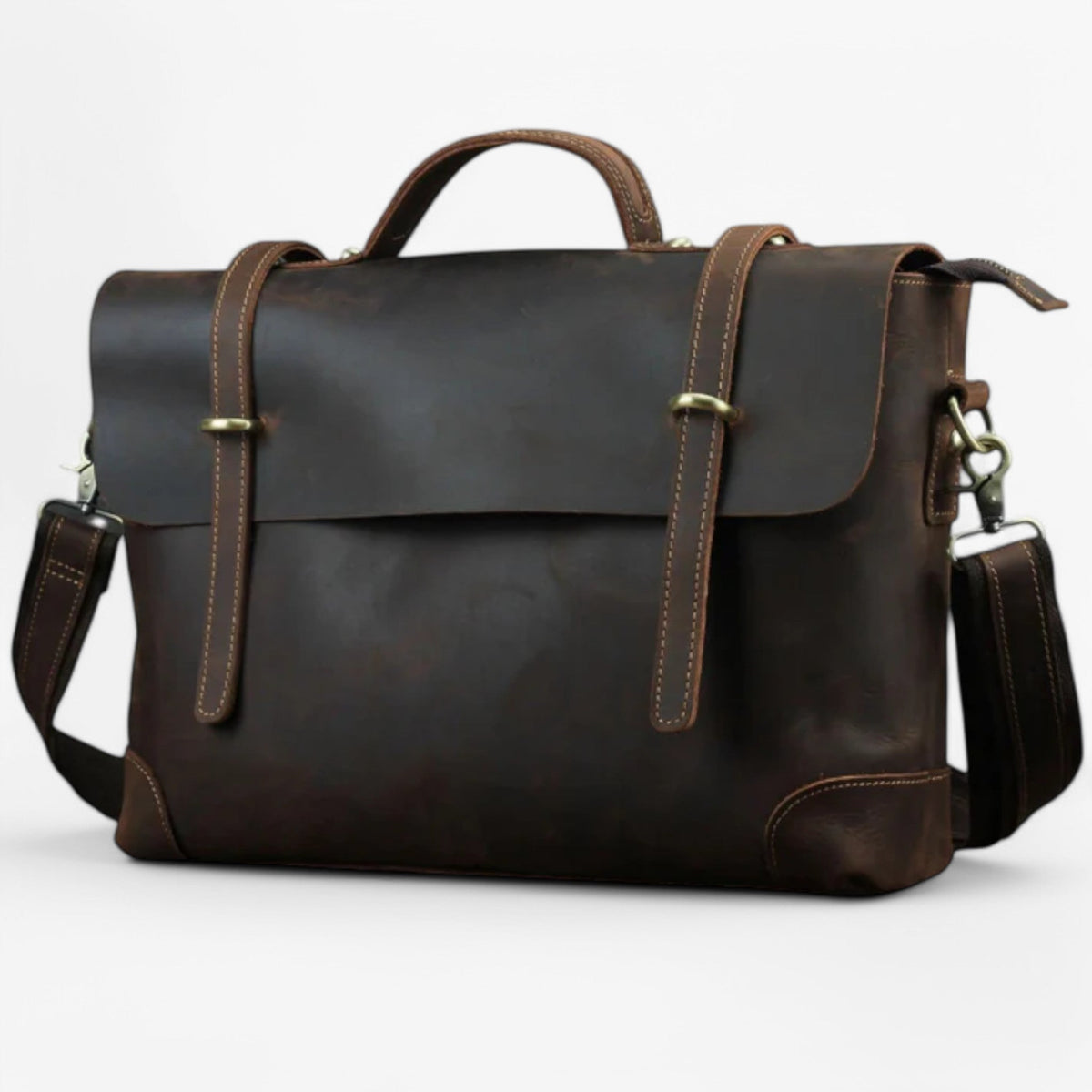 Exclusive Reddish Brown Leather 14-Inch Laptop Bag
