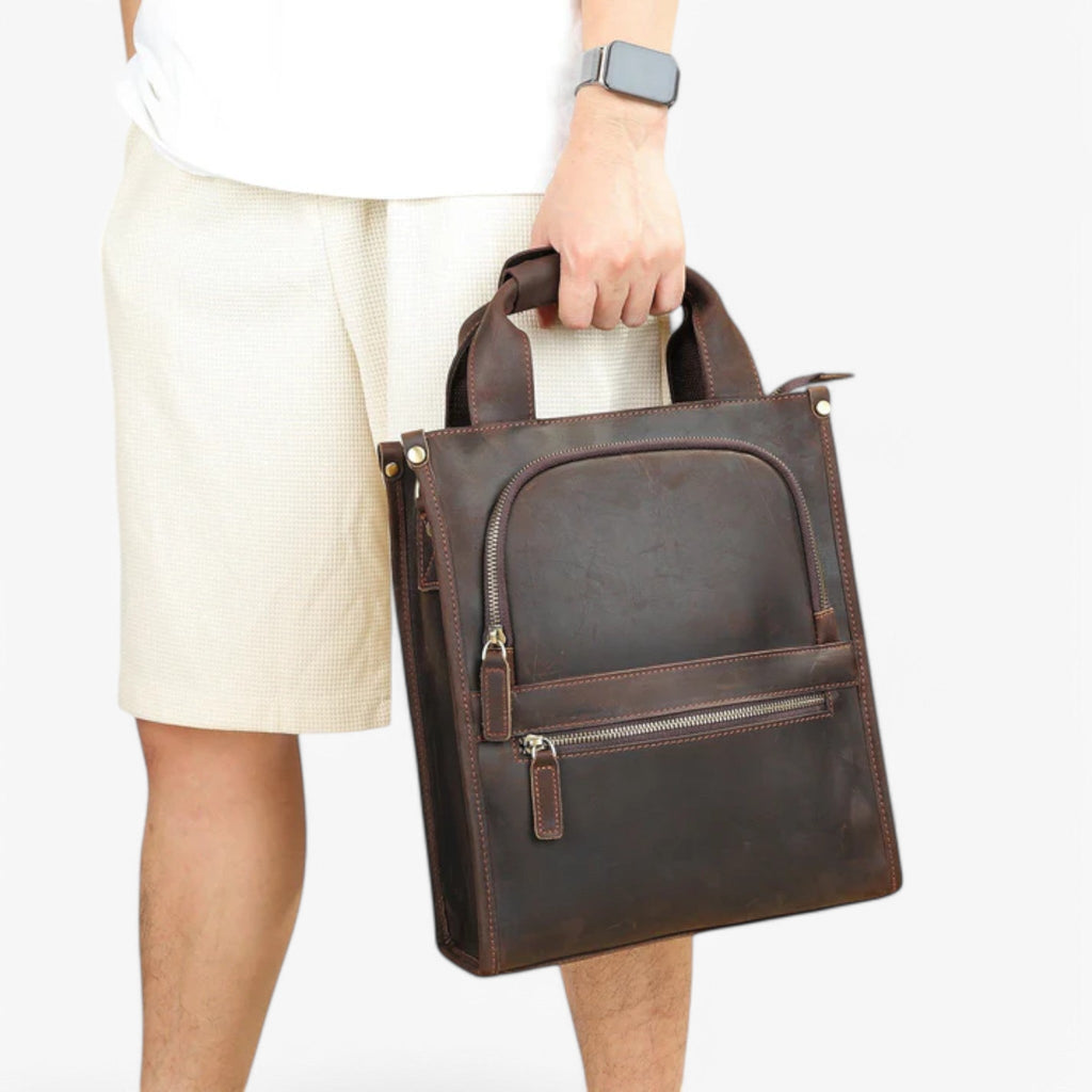 Elegant Brown Leather Document Portfolio