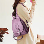Elegant Soft Leather Backpack That Sits Evenly on Both Shoulders