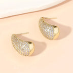 Vintage Water Drop Zirconia Stud Earrings