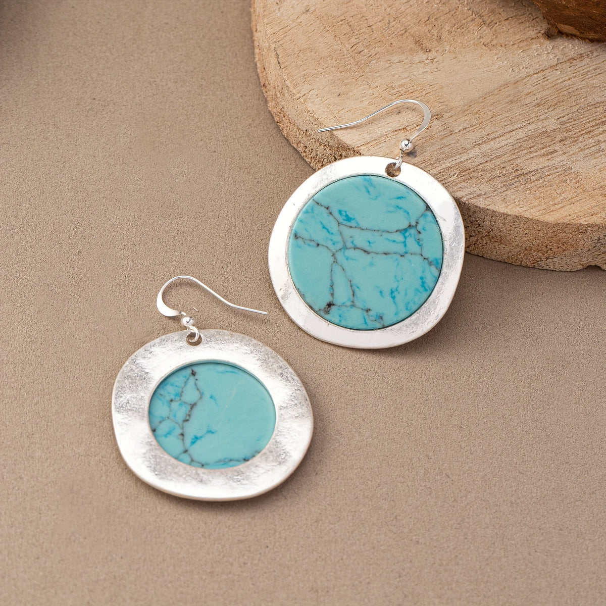 Vintage Bohemian Round Turquoise Earrings