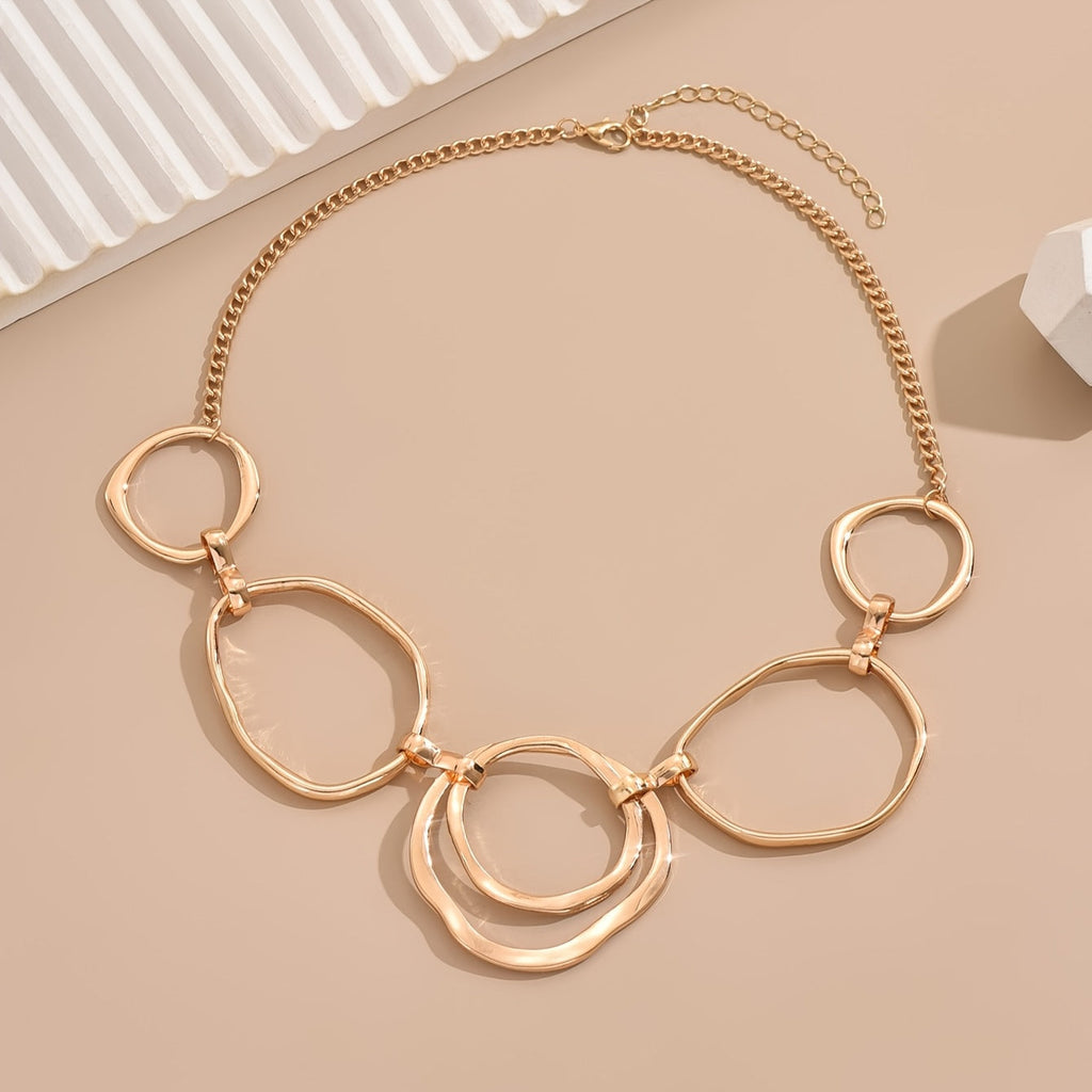 Modern Linked Geometric Necklace