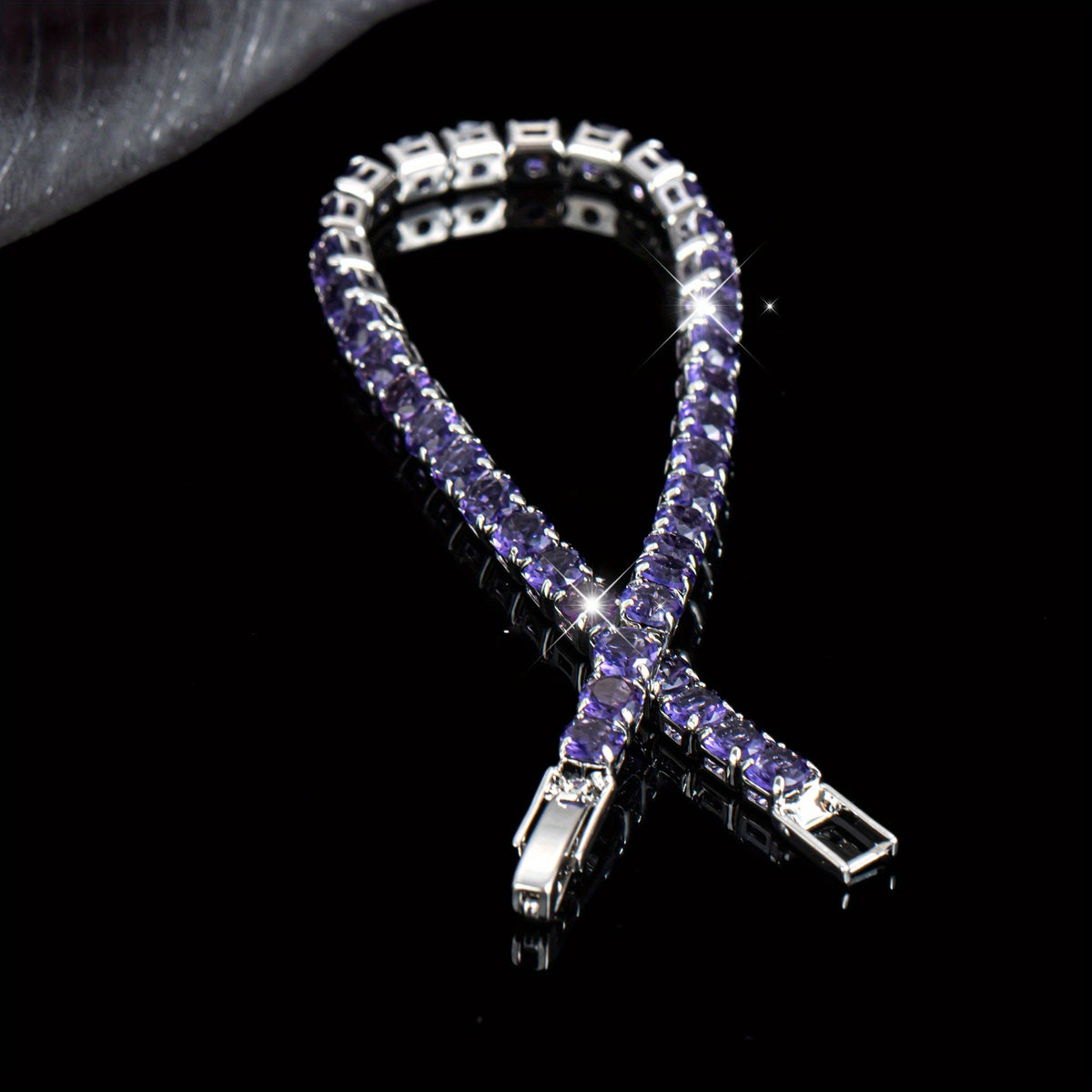 Boho Purple Zirconia Crystal Tennis Bracelet