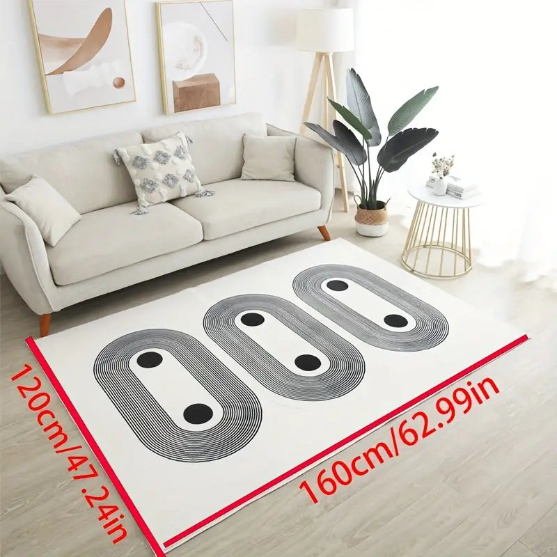 Imitation Cashmere Rectangle Floor Mat – Soft Polyester, Washable, 120x160cm