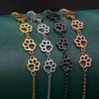 Adjustable 925 Sterling Paw Print Charm Bracelet