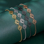 Adjustable 925 Sterling Paw Print Charm Bracelet