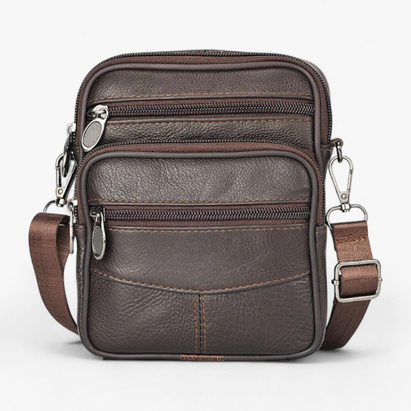 Men's Vertical Multifunctional Leather Crossbody Bag
