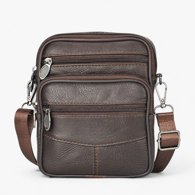 Men's Vertical Multifunctional Leather Crossbody Bag