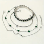 Armbandenset met groene edelsteenlook