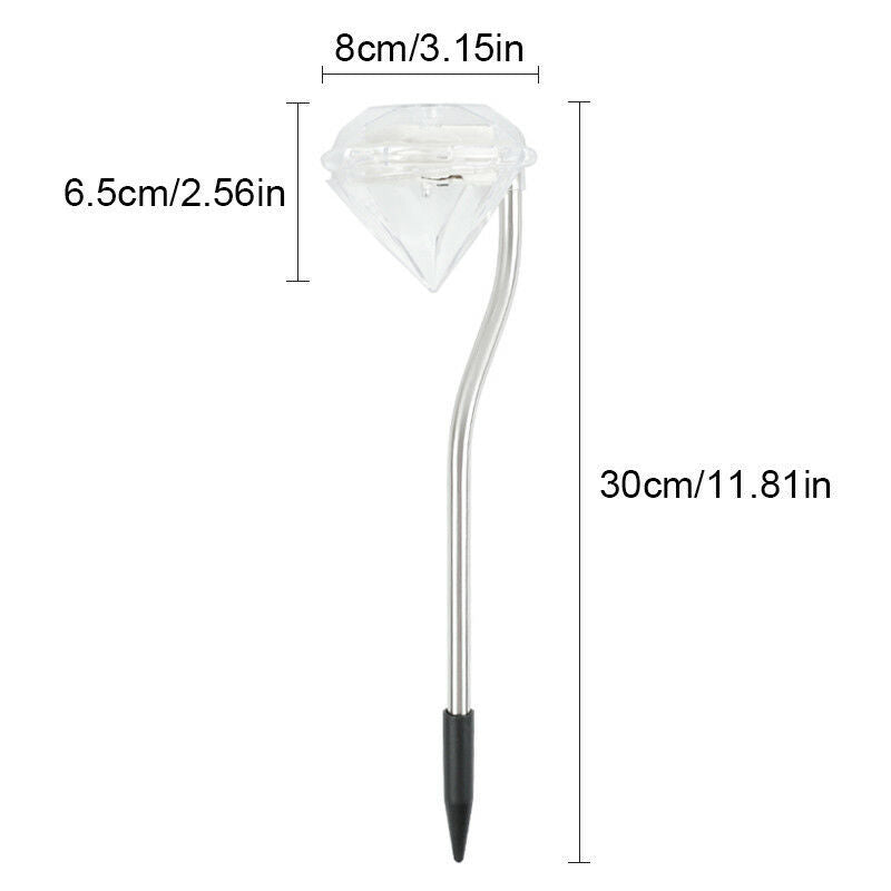 Solar Garden Lights – Diamond LED Lawn Stake Light, Waterproof Outdoor Pathway Lighting