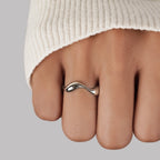 Adjustable Minimalist Wave Ring