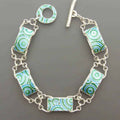 Vintage-Style Braided Enamel Silver-Tone Bracelet