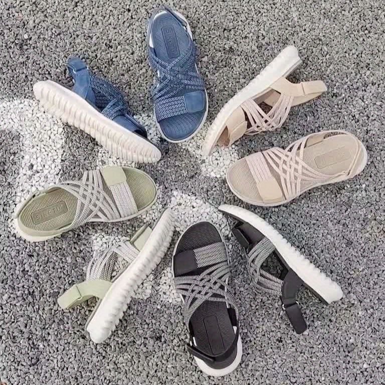 Woven Strappy Flat Sandals