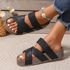 Braided Platform Slide Sandals