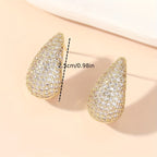 Vintage Water Drop Zirconia Stud Earrings