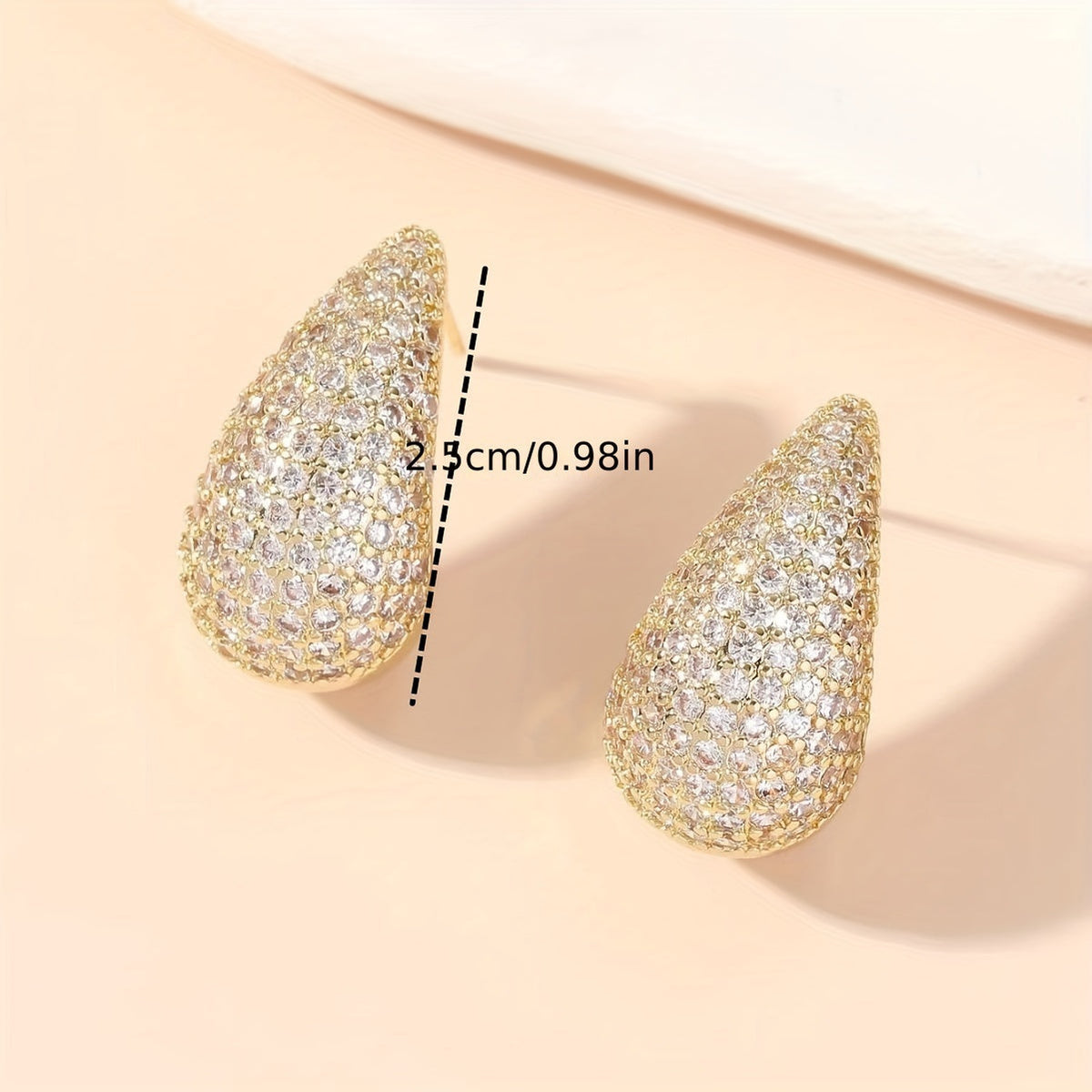 Vintage Water Drop Zirconia Stud Earrings