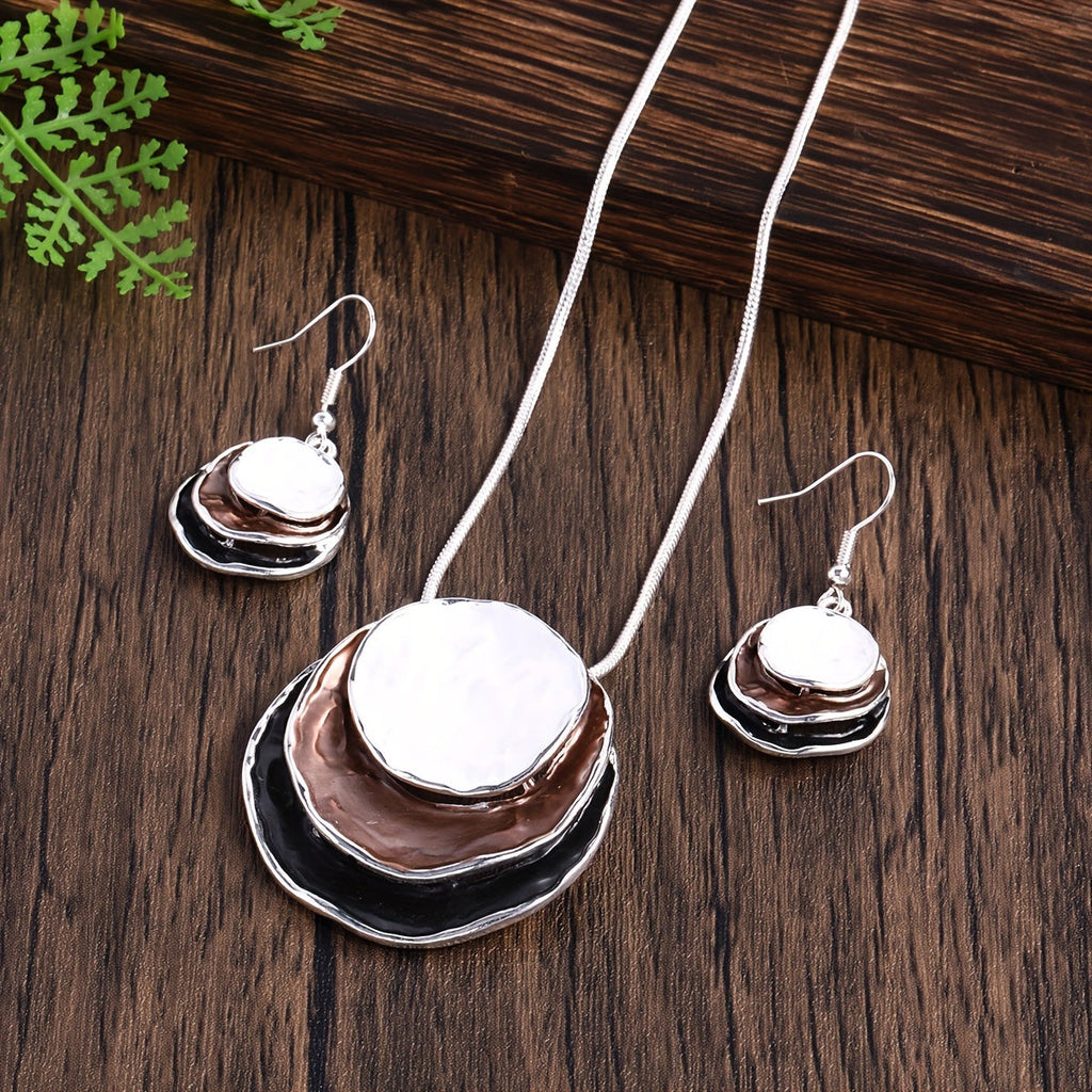 Bohemian drielaagse emaille sieradenset