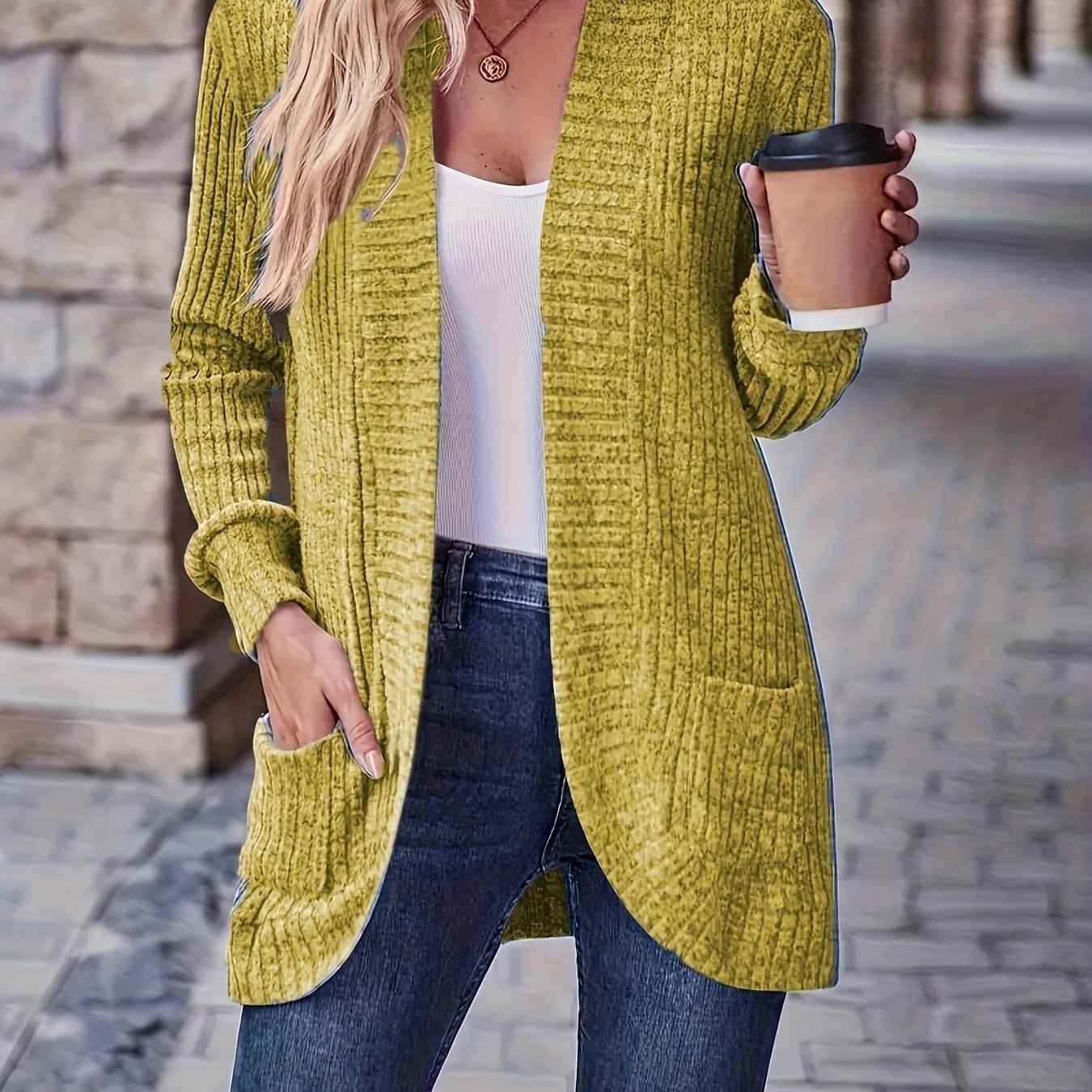 Softly Draped Knit Cardigan for Layering Over Dresses
