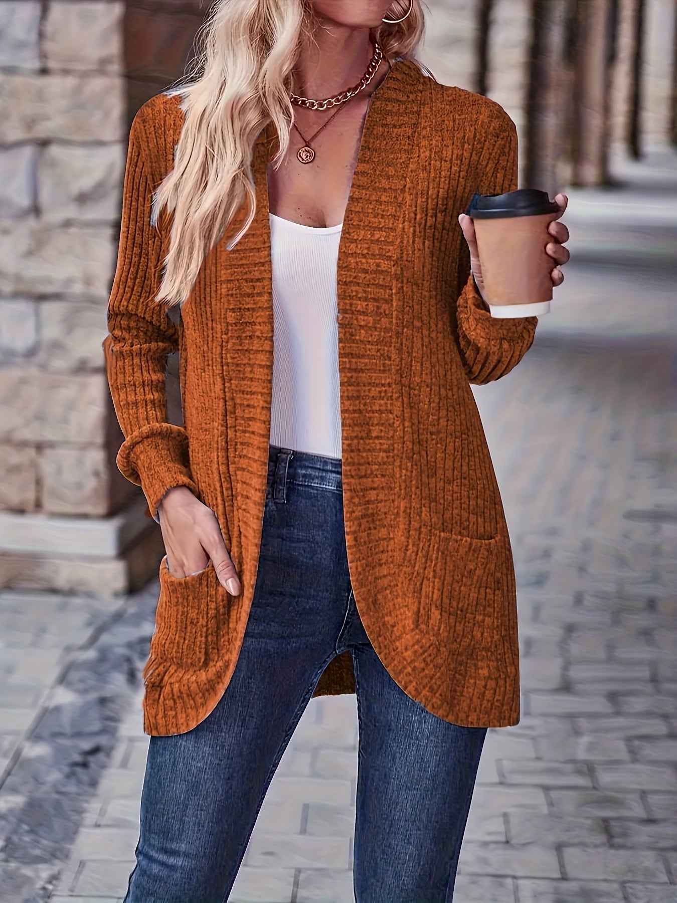 Softly Draped Knit Cardigan for Layering Over Dresses