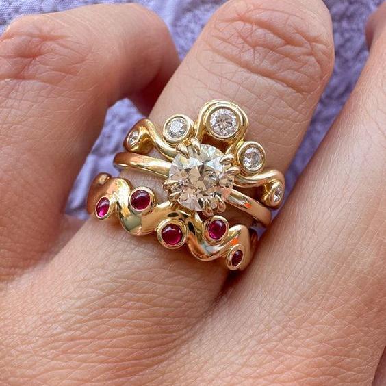 Vintage-Style Cocktail Ring Set