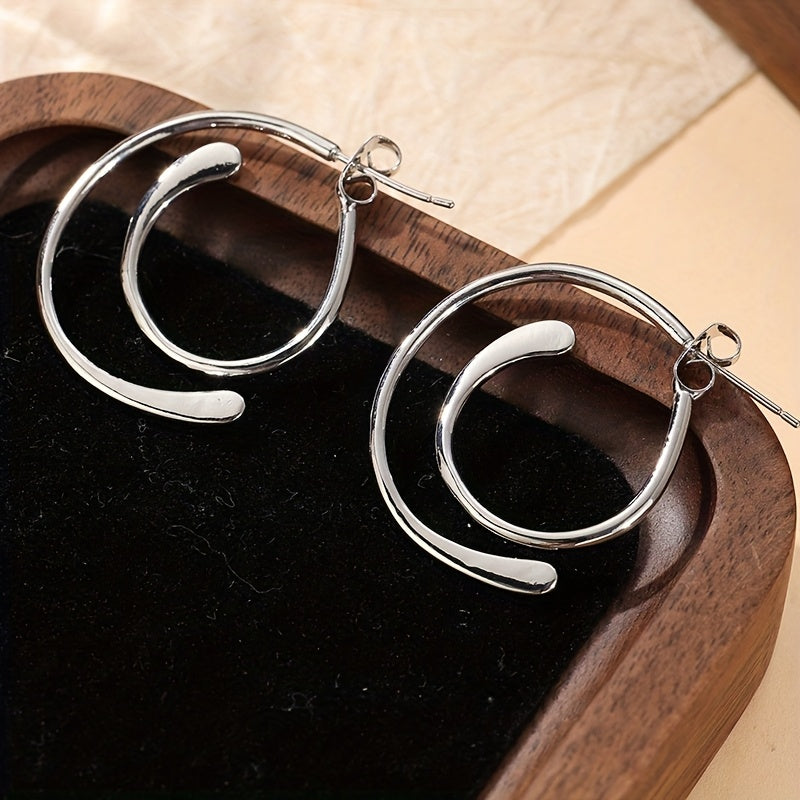 Vintage Patchwork Silver-Plated Earrings
