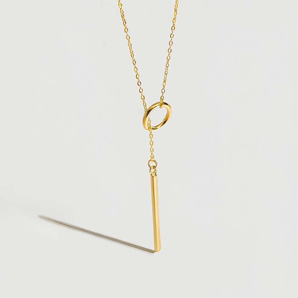 Modern Stainless Steel Y-Drop Necklace
