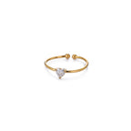 Adjustable 18K Gold-Plated Titanium Steel Birthstone Ring