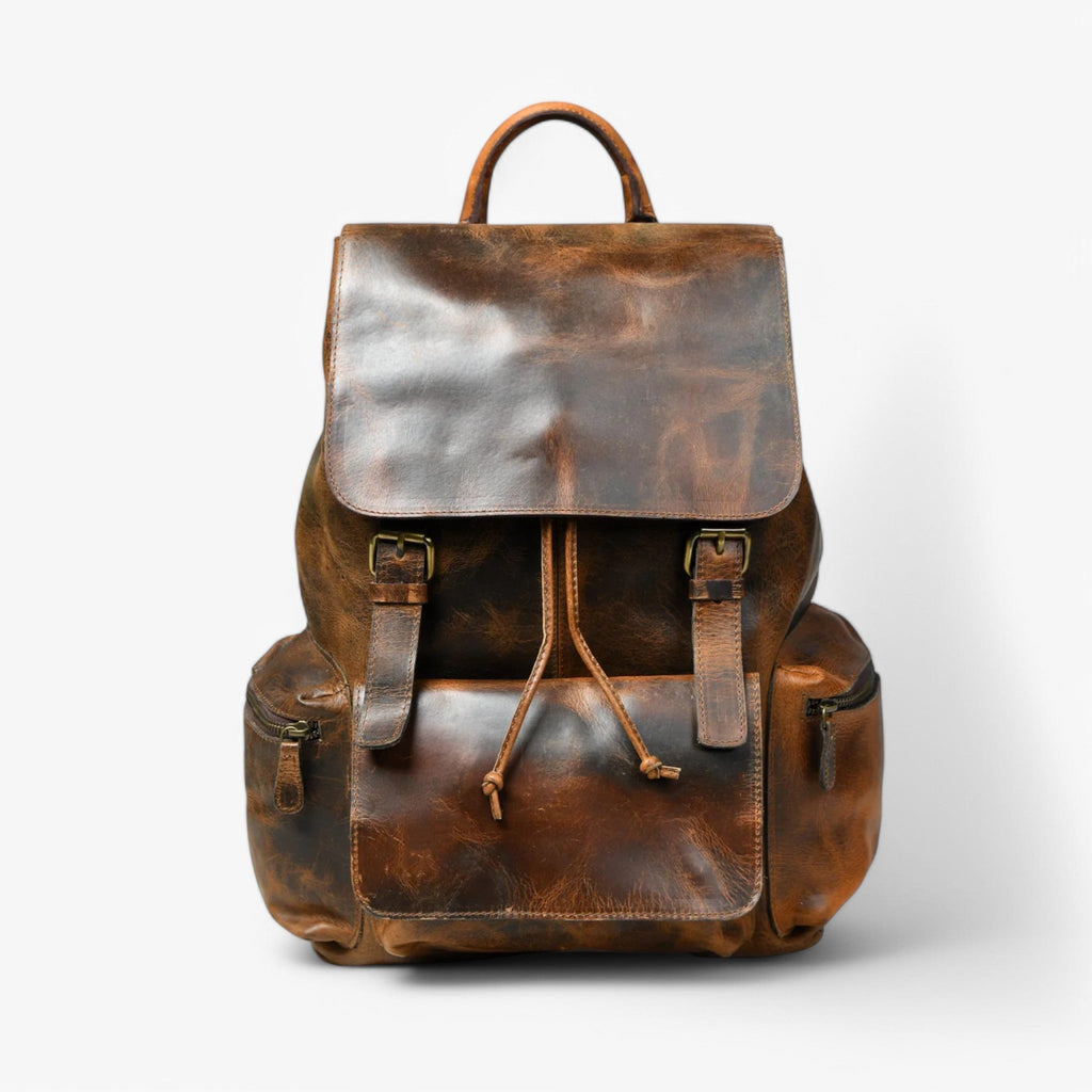 Robust Burnt Brown Vintage Leather Backpack