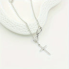 Simple Infinity Cross Short Necklace