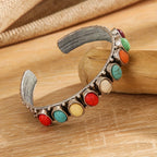 Vintage-Style Multi-Stone Turquoise-Look Cuff Bracelet