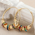Gold-Tone Rainbow Zirconia Earrings