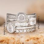 Wide Inlaid Cubic Zirconia Band Ring