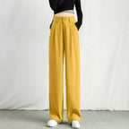 Linen Wide-Leg Trousers with Tulip Hem