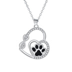 Double Infinity Paw Print Pendant Necklace