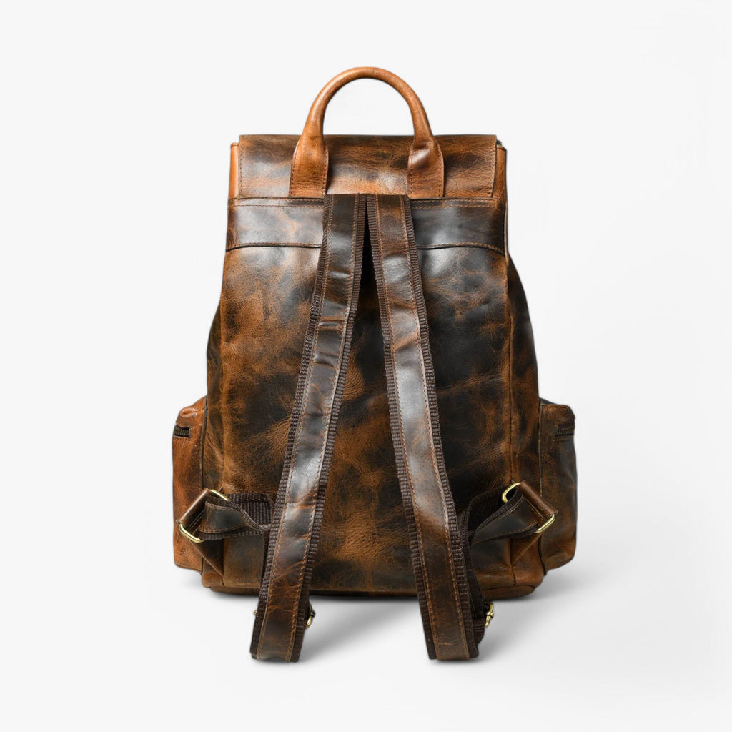 Robust Burnt Brown Vintage Leather Backpack