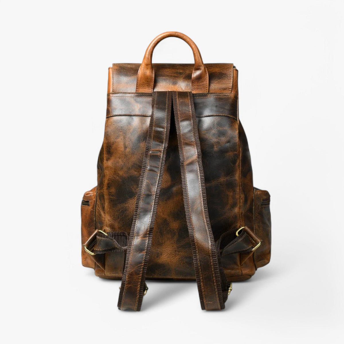 Robust Burnt Brown Vintage Leather Backpack