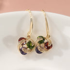 Vintage Colourful Zirconia Pendant Earrings