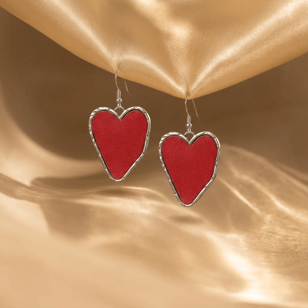 Bohemian Heart Drop Pendant Earrings