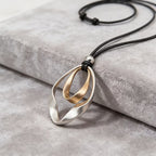 Adjustable Sculptural Twisted Teardrop Pendant Necklace