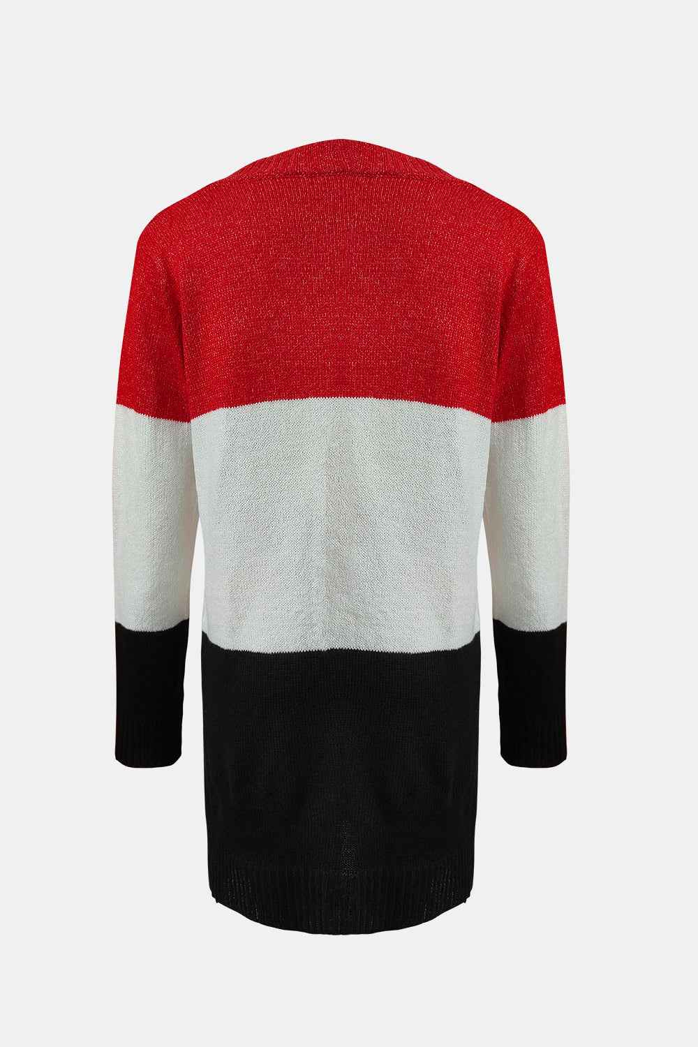 Gebreid vest met colourblock, V-hals en knoopsluiting