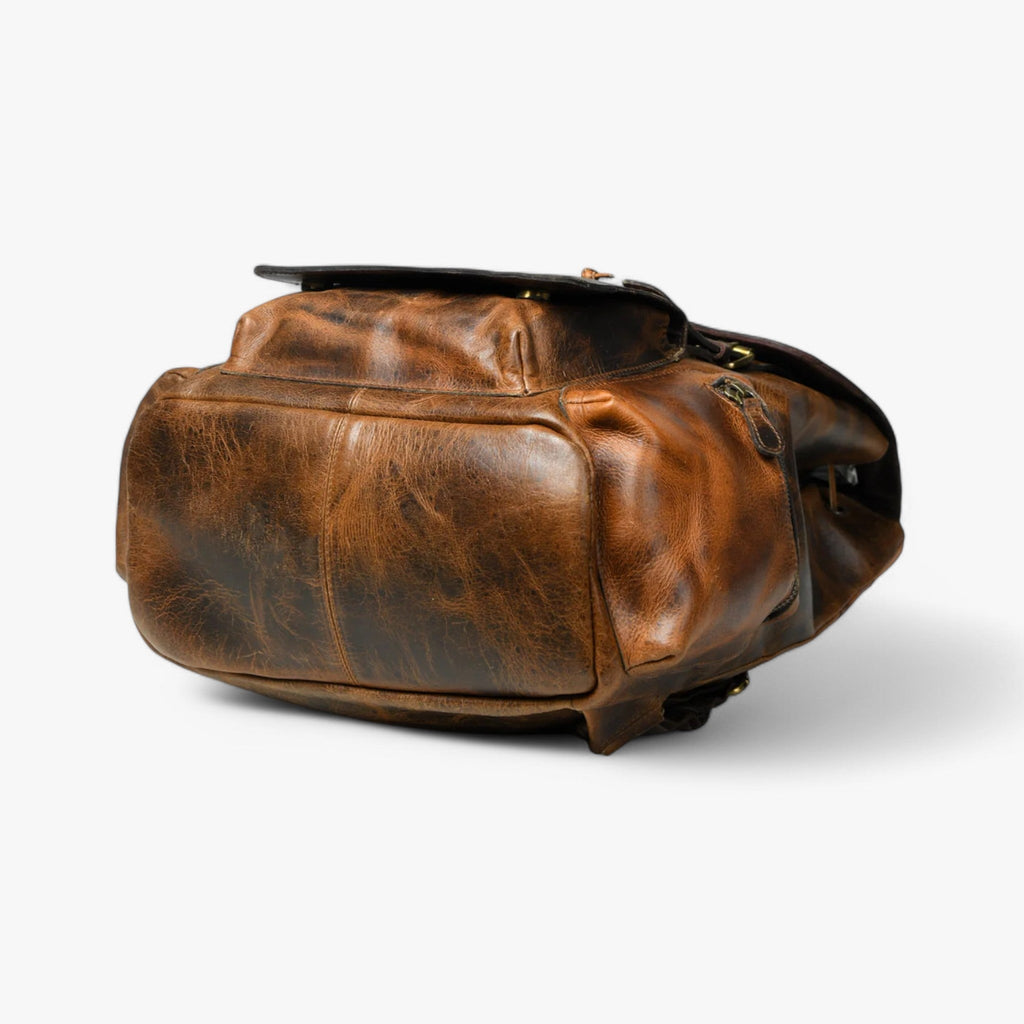 Robust Burnt Brown Vintage Leather Backpack